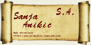 Sanja Anikić vizit kartica